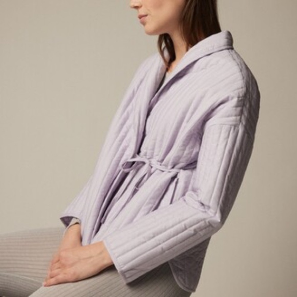 Lilac Quilted Wrap Robe Jacket
